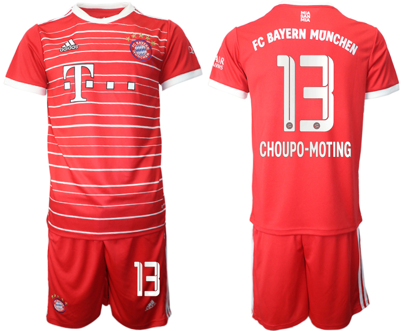 Men 2022-2023 Club Bayern Munich home Red #13 Adidas Soccer Jersey